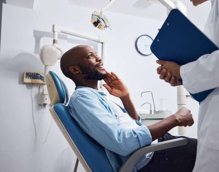 A male patient after getting Tooth Extraction treatment in Birmingham, AL